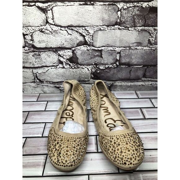 Sam Edelman Blair Beige Leather Slip On Ballet Flats Women’s Sz 7.5M US/38.5EU - Picture 3 of 16